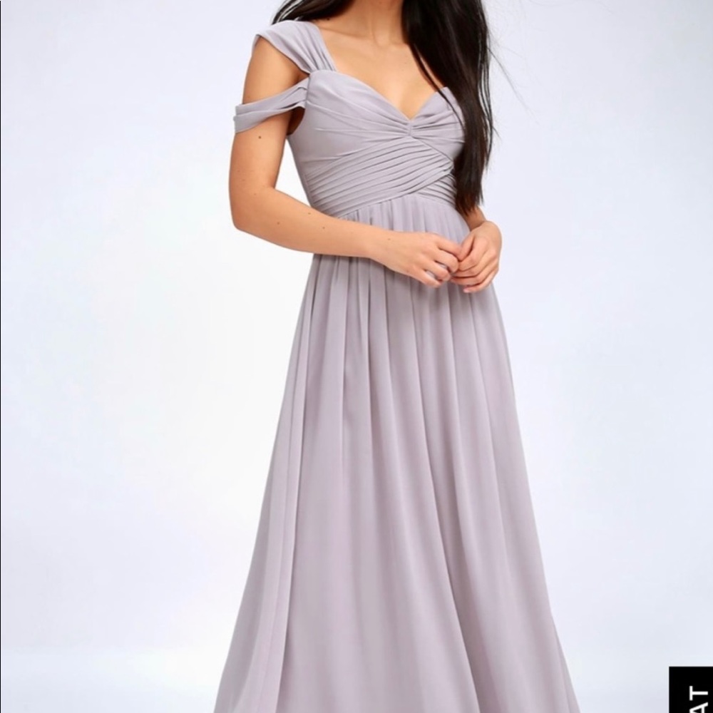 Lulu’s Make Me Move Gown, Light Grey M